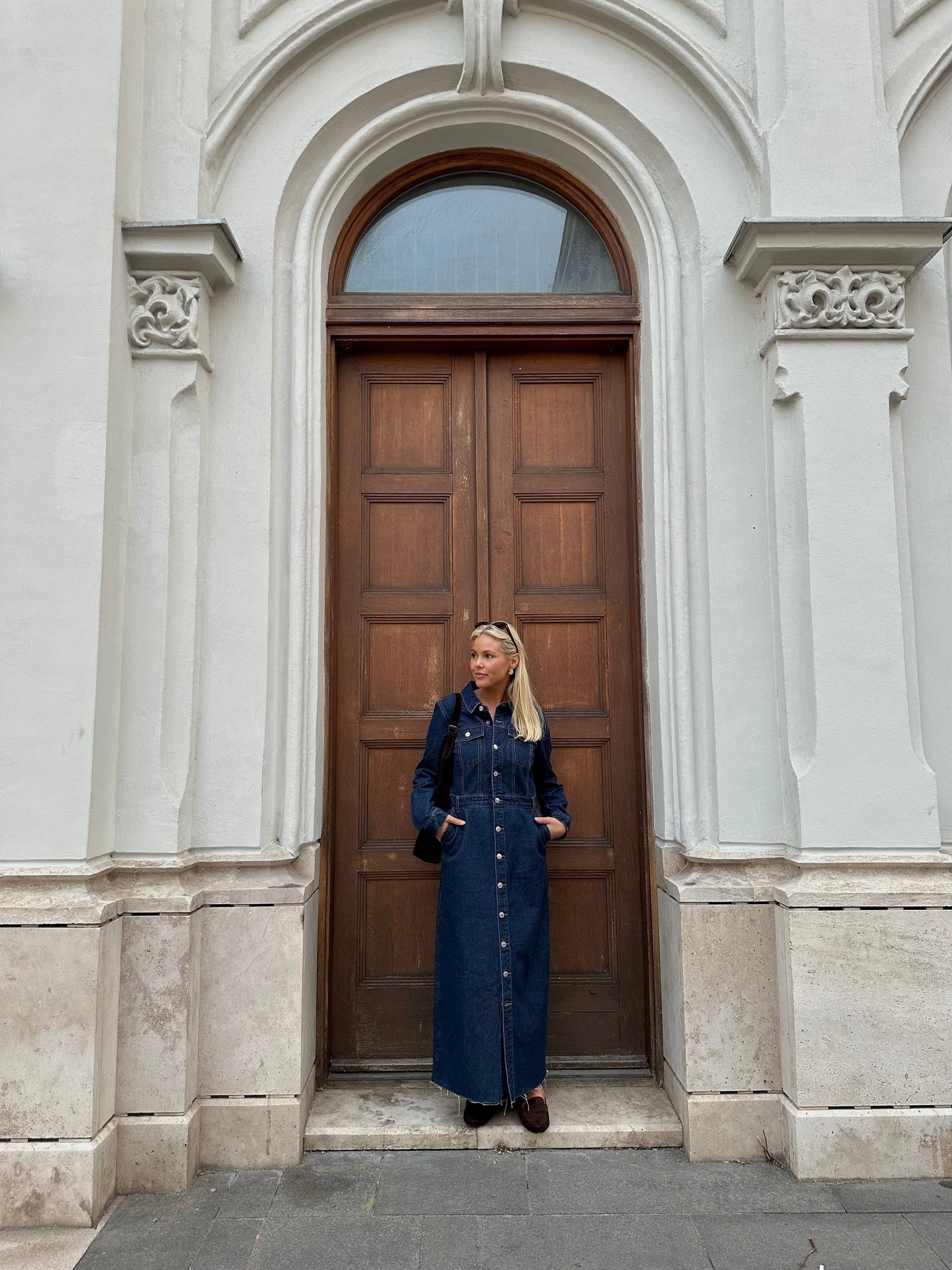 VMMOLLY Long Dress - Dark Blue Denim